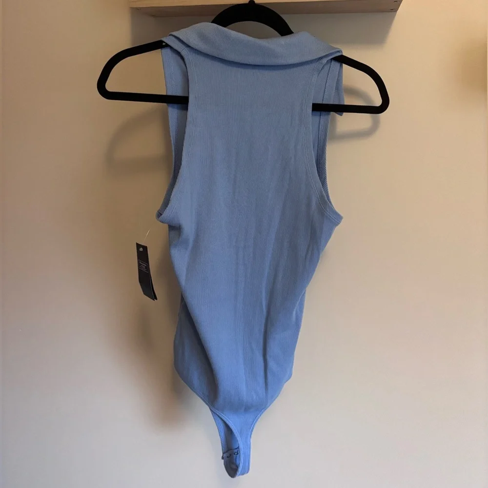 NWT Abercrombie light blue Soft-Rib polo bodysuit. Size M - Picture 5 of 5